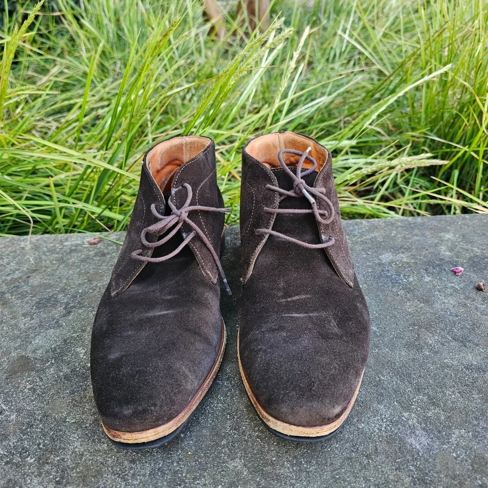 Wolf & Shepherd Striker Chukka Chocolate Brown Suede Leather Boots Woman 7 Men 9